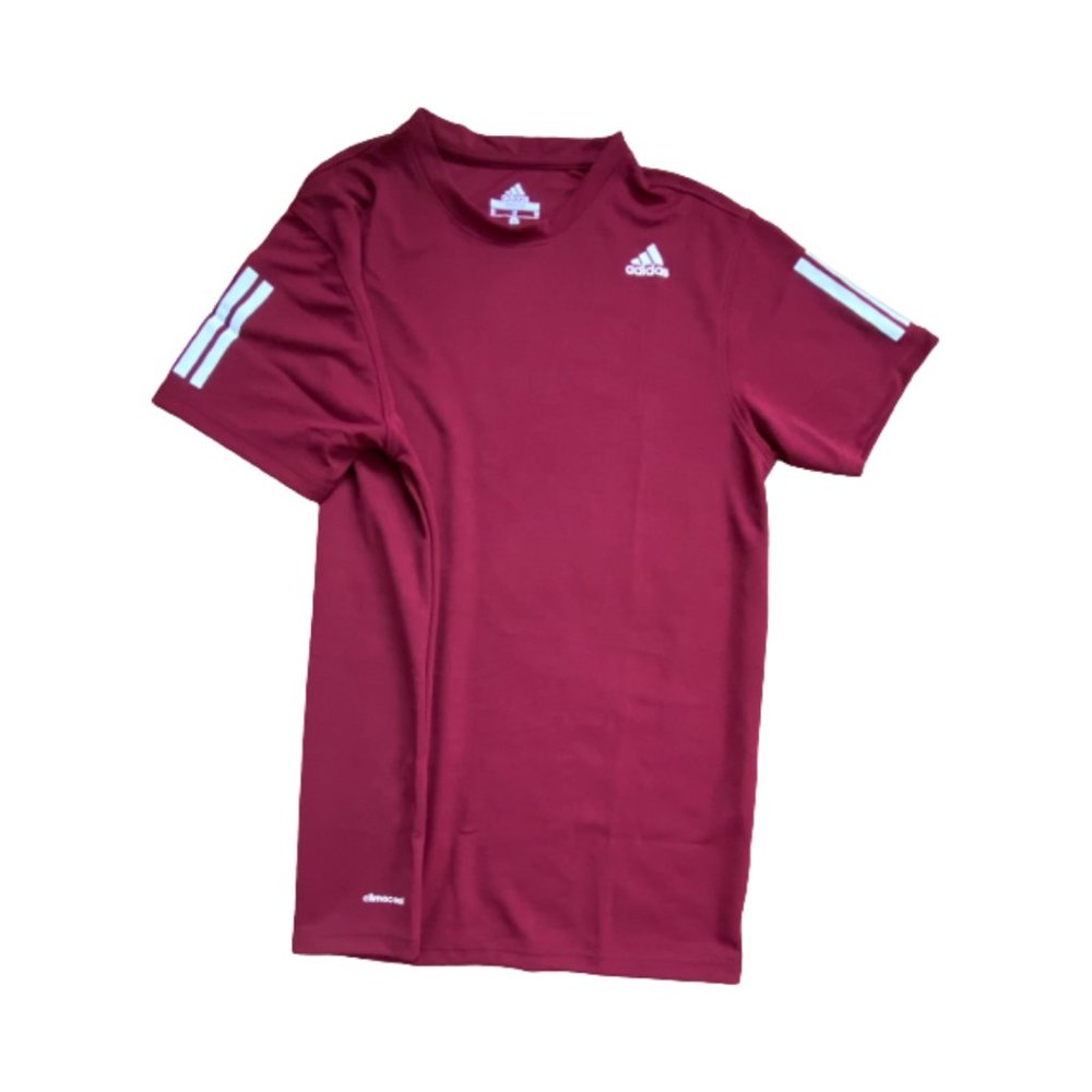 Adidas Men's Dry Fit Maroon Short Sleeve Training  T-Shirt Size S, L - Picture 3 of 7